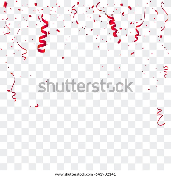 Celebration Background Template Confetti Red Ribbons Stock Vector Royalty Free 641902141 7464