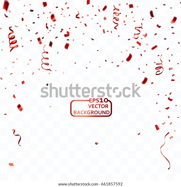 Celebration Background Template Confetti Red Ribbons Stock Vector Royalty Free 661857592 4445