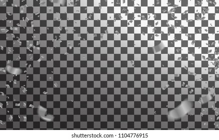 Celebration background template with confetti and ribbons silver