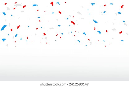 Celebration background template with confetti and ribbons, confetti isolated, explosion,