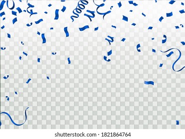 Celebration background template with confetti and variety colors ribbons.