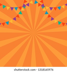 Celebration background template with festive garland. Holiday Decorative Element for Design, Carnival, Birthday, Party, event. Vector.