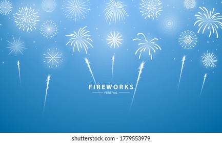 Celebration background template with fireworks. luxury greeting rich card.