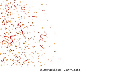 Celebration background template with orange confetti illustration. decor holiday party, event backdrop