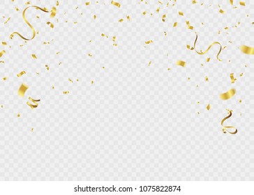 Celebration background template ribbon. Gold sparkles. Elegant style. Vector Illustration
