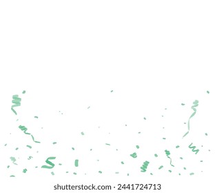 Celebration background with Vector about Green Color confetti isolated