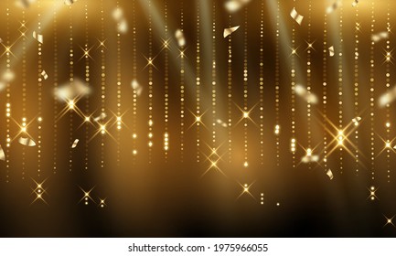 Celebration background VIP template with confetti gold ribbons. luxury greeting rich card.