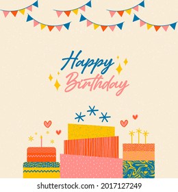 Celebration background and wallpaper, Celebration vector illustration, Celebration graphic design. Happy birthday typography.