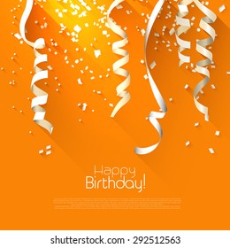 Celebration background - White confetti on orange background

