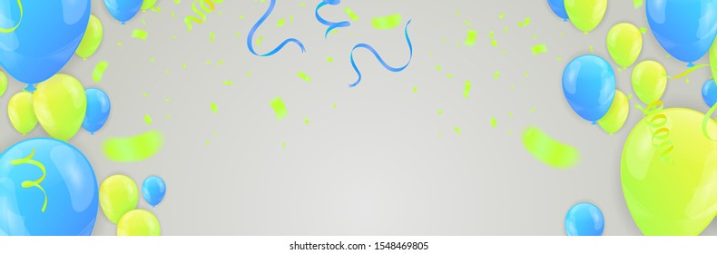 Celebration banner with green balloons background and Saint Patrick's Day party