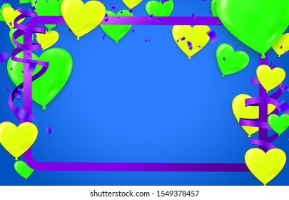 Celebration banner with green balloons background and Saint Patrick's Day party