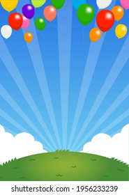 Celebration banner illustration ( Birthday, Wedding etc.) | portrait type