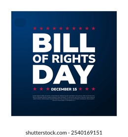 Celebration Of Bill Of Rights Day December 15 In United States Background Illustration