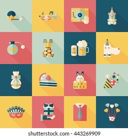 Celebration and birthday icons set