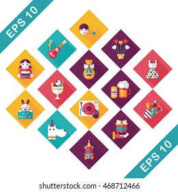 Celebration and birthday icons set