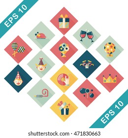 Celebration and birthday icons set