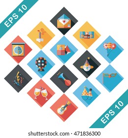 Celebration and birthday icons set