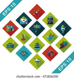 Celebration and birthday icons set