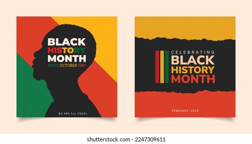 Celebration of Black history month february 2023, African American People, colorful minimal vector illustration