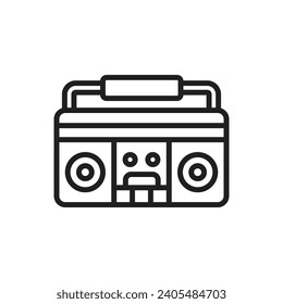 Celebration Boombox Outline Icon Vector Illustration