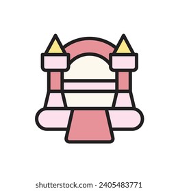 Celebration Bouncy Castle Icon Vector Illustration