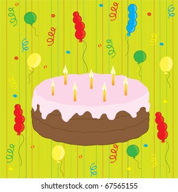 celebration with cake and balloons.
