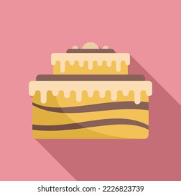 Vector plano de icono de pastel de celebración. Feliz aniversario. Comida pastelera