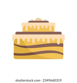 Vector plano de icono de pastel de celebración. Feliz aniversario. Alimentos pastosos aislados