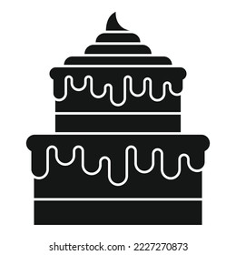 Celebration cake icon simple vector. Happy anniversary. Pastry food