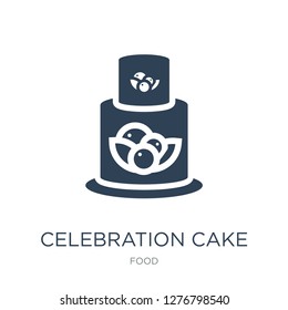 celebration cake icon vector on white background, celebration cake trendy filled icons from Food collection, celebration cake vector illustration