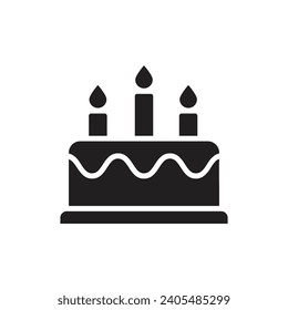 Celebration Cake Outline Icon Vector Illustration