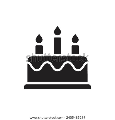 Celebration Cake Outline Icon Vector Illustration
