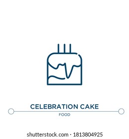 celebration cake outline vector icon. simple element illustration. celebration cake outline icon from editable food concept. can be used for web and mobile
