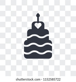 Celebration cake vector icon isolated on transparent background, Celebration cake logo concept