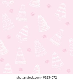 Celebration cakes seamless pattern
