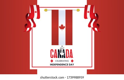 Celebration canada day background logo design vector
