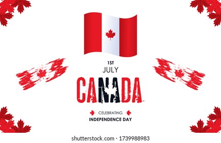Vector de diseño del logo del fondo del día de la celebración del canadá