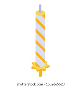 Celebration candle icon. Isometric of celebration candle vector icon for web design isolated on white background