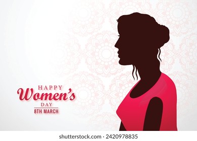 Celebration card for 8th march happy womens day background