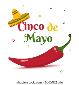 Celebration card for Cinco de Mayo. Holiday in Mexico. Vector illustration