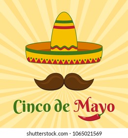 Celebration card for Cinco de Mayo. Holiday in Mexico. Vector illustration