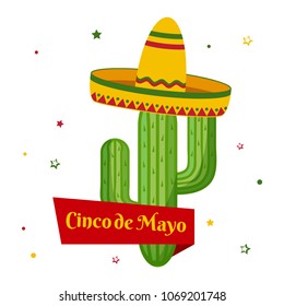 Celebration card for Cinco de Mayo. Holiday in Mexico. Vector illustration
