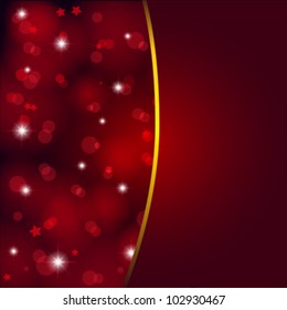 celebration card as frame on red decorated background