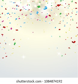 Celebration carnival. Bright colorful vector confetti background.