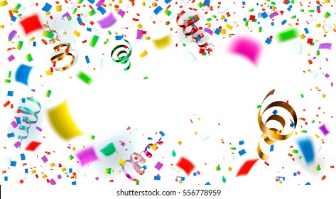 Celebration carnival. Bright colorful vector confetti background. Illustration