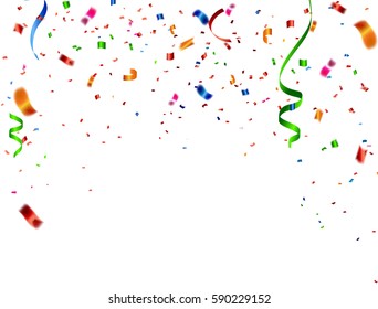 Celebration carnival. Bright colorful vector confetti background.