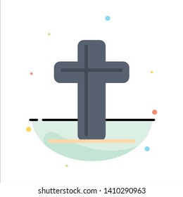 Celebration, Christian, Cross, Easter Abstract Flat Color Icon Template