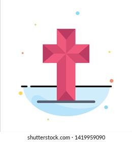 Celebration, Christian, Cross, Easter Abstract Flat Color Icon Template