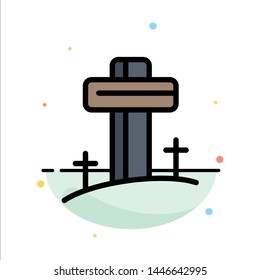 Celebration, Christian, Cross, Easter Abstract Flat Color Icon Template