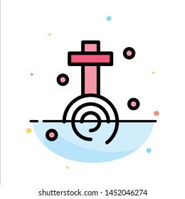 Celebration, Christian, Cross, Easter Abstract Flat Color Icon Template